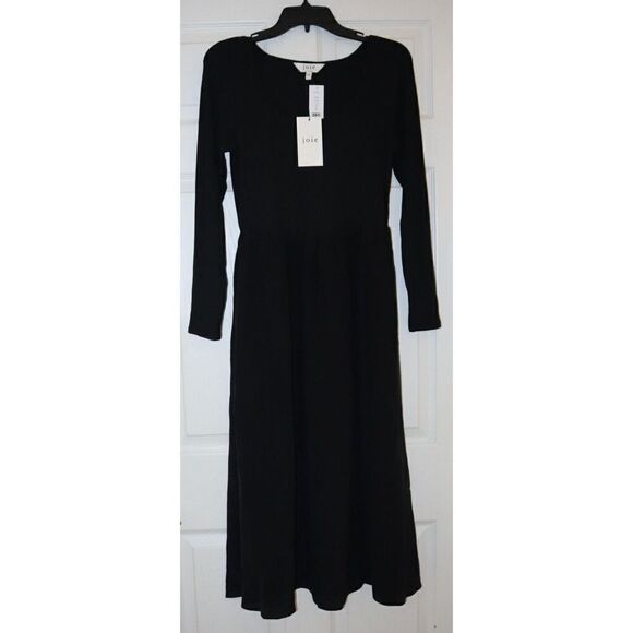 Joie DR035187881 Women's Sz M Black Racine Silk Square Neck Maxi Dress - Picture 3 of 15